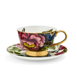 Creatures of Curiosity - Black/ Cream - Coupe Cup & Saucer