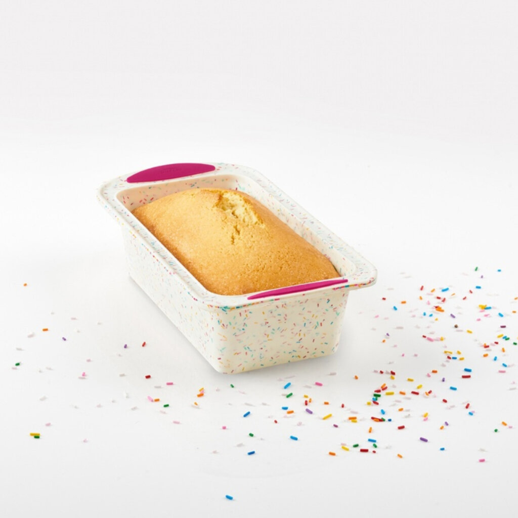 Trudeau Loaf Pan 8.5" x 4.5"- Confetti Fuchsia - Silicone