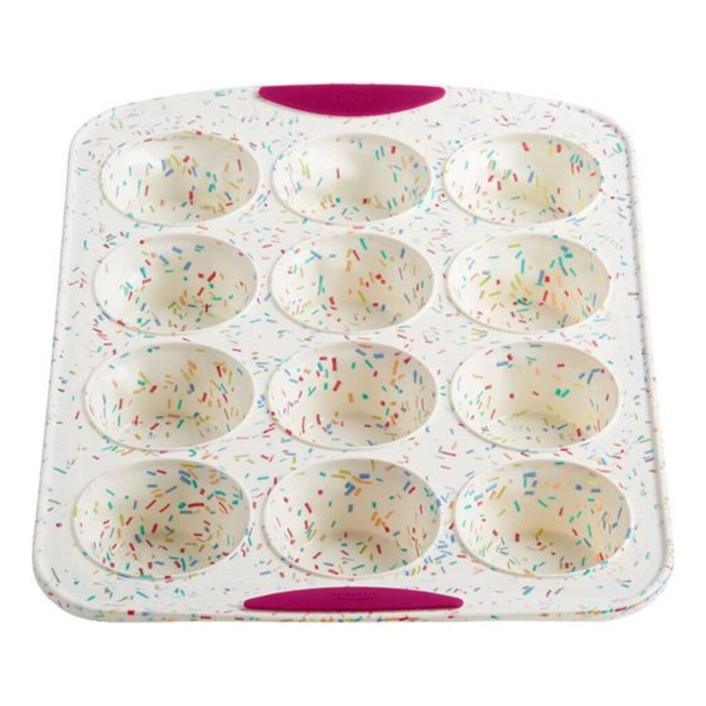 Trudeau Muffin Pan 12ct - Confetti Fuchsia