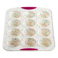 Trudeau Muffin Pan 12ct - Confetti Fuchsia