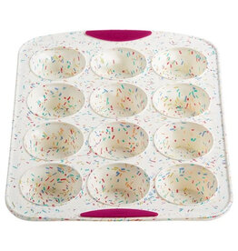 Trudeau Muffin Pan 12ct - Confetti Fuchsia