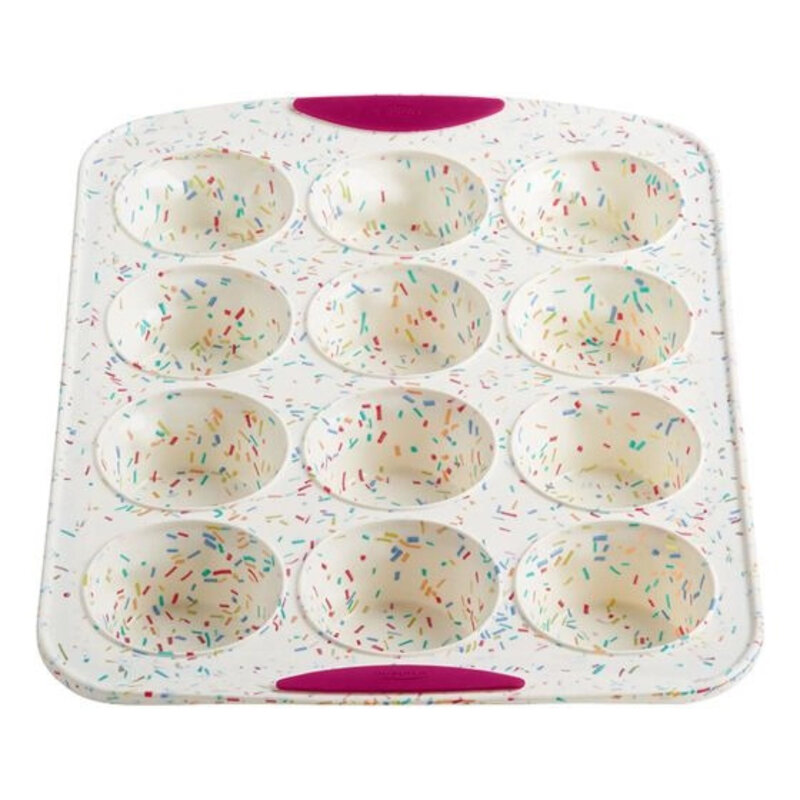 Trudeau Muffin Pan 12ct - Confetti Fuchsia