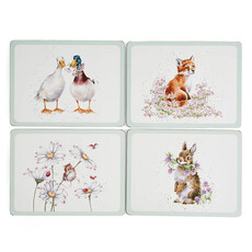 Wrendale Designs Wild Flowers Mat - S/4 - Luncheon 12"x9"