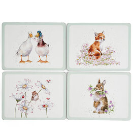 Wrendale Designs Wild Flowers Mat - S/4 - Luncheon 12"x9"