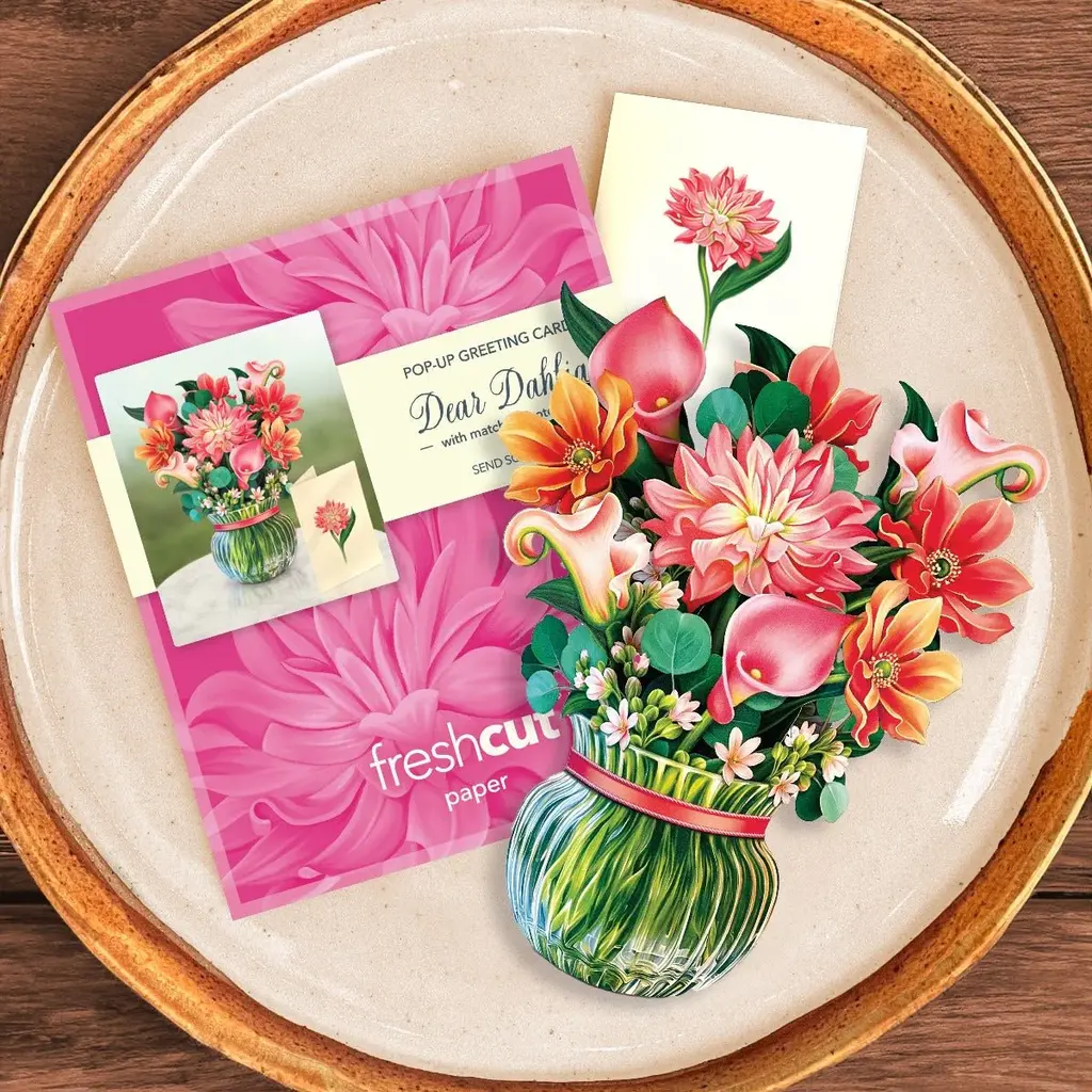 Freshcut paper Mini Pop-Up Flower Bouquet - Dear Dahlia
