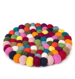 Abbott Felt Ball Trivet - Multi Colour - 8"D