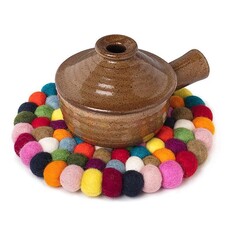 Abbott Felt Ball Trivet - Multi Colour - 8"D