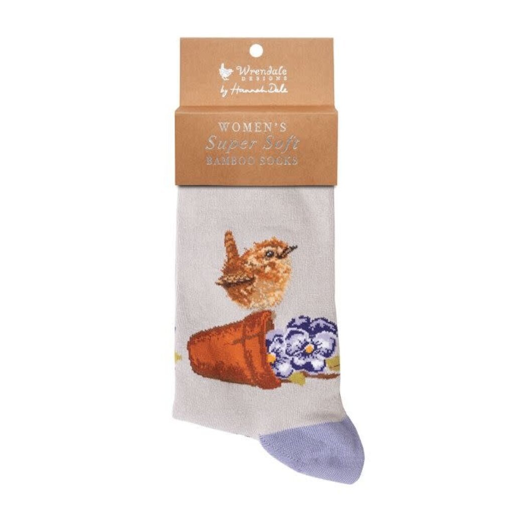 Wrendale Designs Socks - 'Pottering About' - Wren
