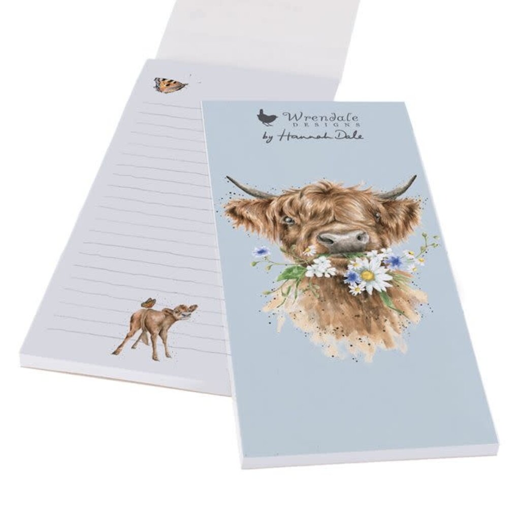 Wrendale Designs Shopping Pad Mag 'Daisy Coo' Highland Cow
