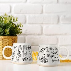 Abbott Oversized Mug - w/Dogs - 4"H (17oz)