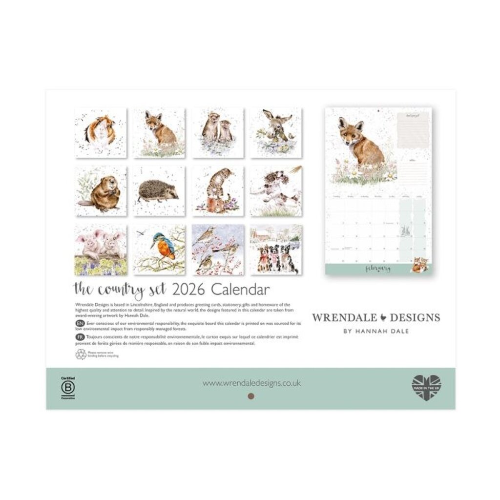 Wrendale Designs 'The Country Set' Landscape Calendar - 2026