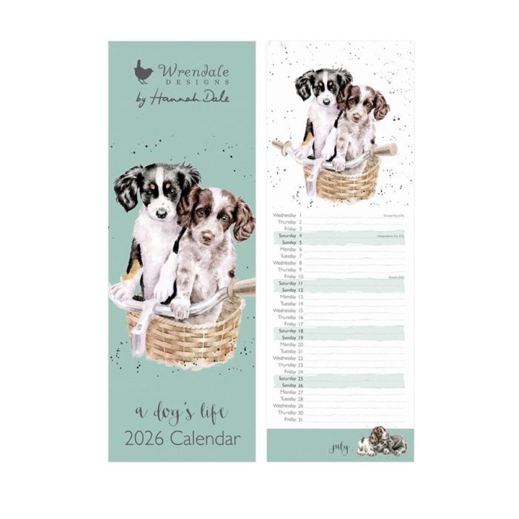 Wrendale Designs  'A Dog's Life'  Slim Calendar - 2026