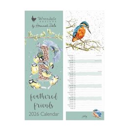 Wrendale Designs 'Feathered Friends' Slim Calendar - 2026