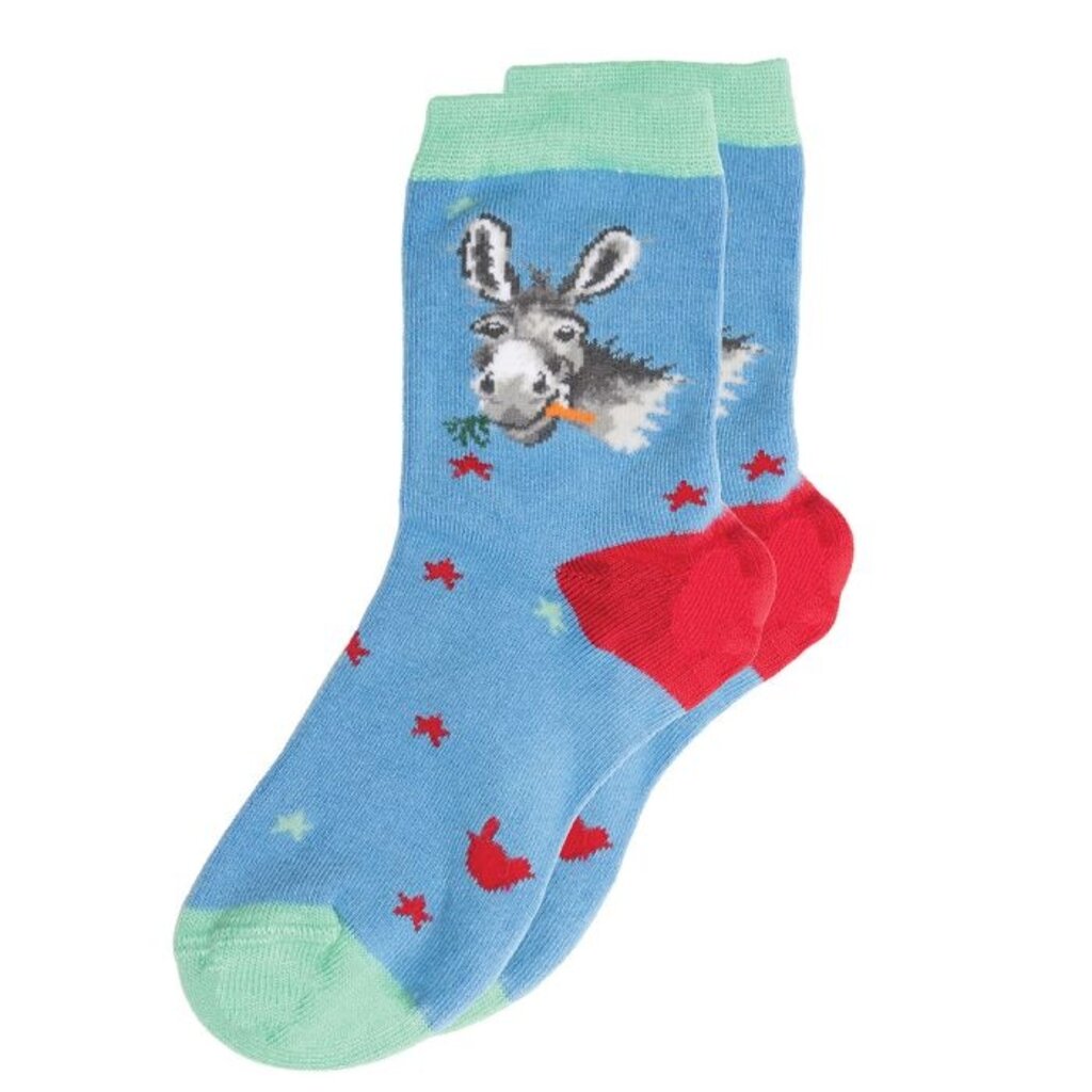 Wrendale Designs Medium  Children's Socks - 'Gentle Jack' 4-7 Years Donkey