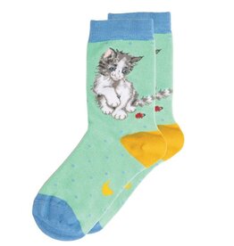 Wrendale Designs Small Children's Socks - 'Ladybird' 2-4 Years Cat