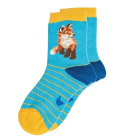 Wrendale Designs Medium Children's Socks - 'Born to be Wild' 4-7 Years Fox