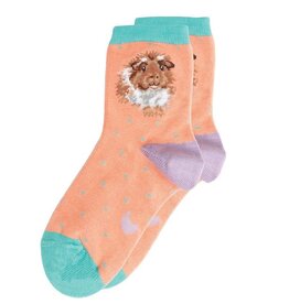 Wrendale Designs Medium Children's Socks - 'Grinny Pig' 4-7 Years