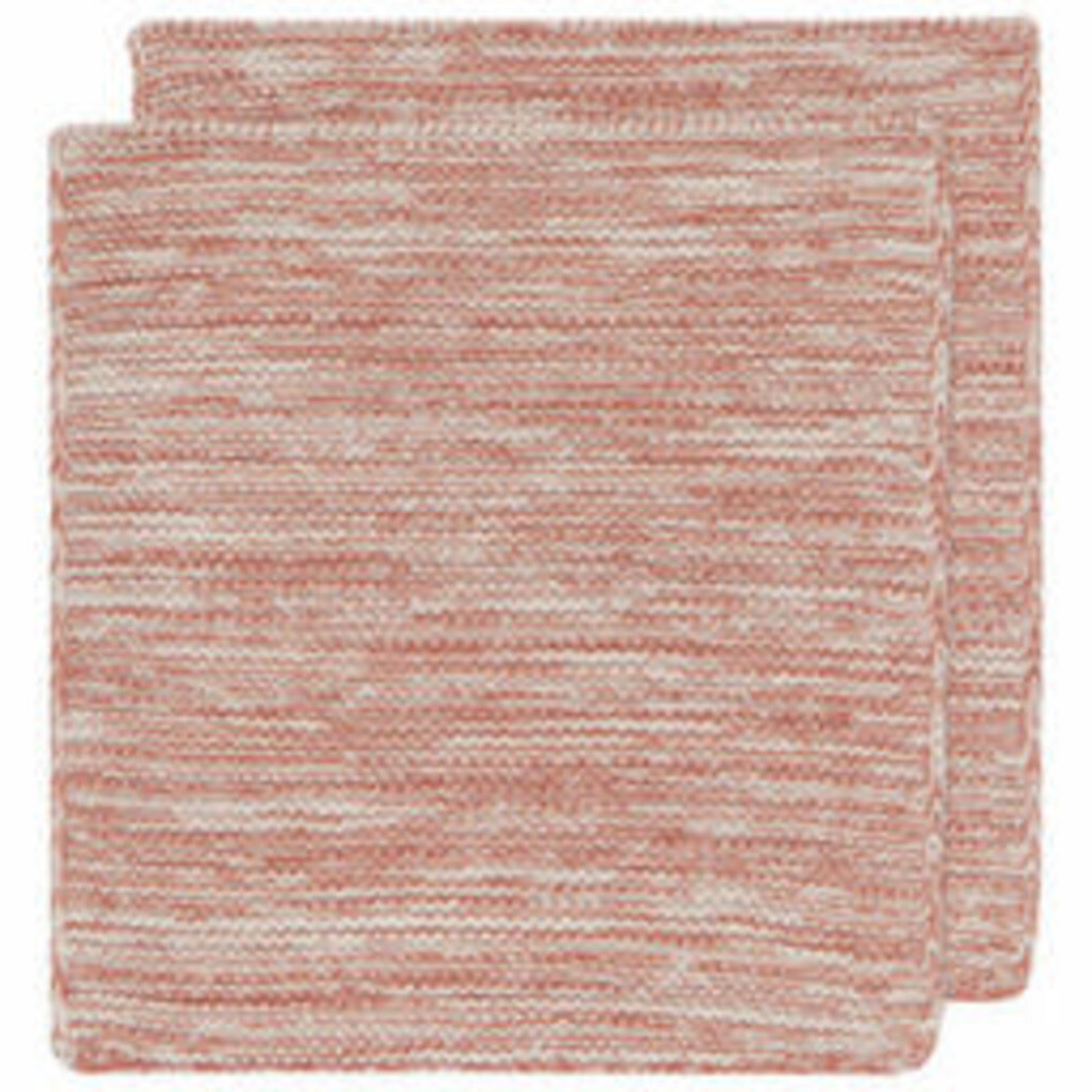 Danica Heirloom Knit Dishcloths S/2  8"x8" - Clay^
