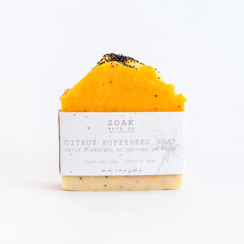 SOAK Bath Co. Citrus Poppyseed Soap Bar - 5.8oz