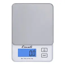 Escali Vera Compact Digital Scale - 4.4 lb / 2 Kg, Silver-Grey