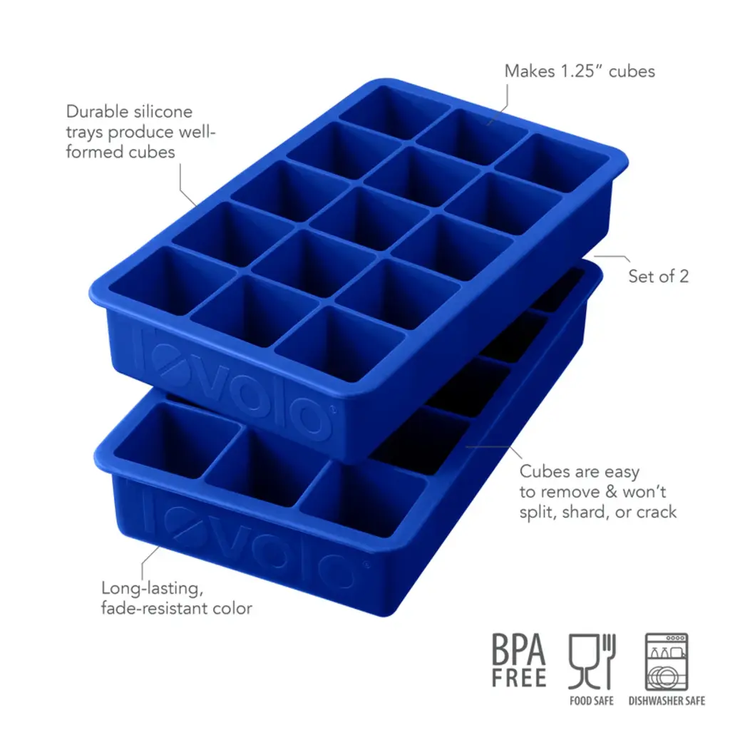 Tovolo  Perfect Cube Ice Tray Set of 2 - Stratus Blue