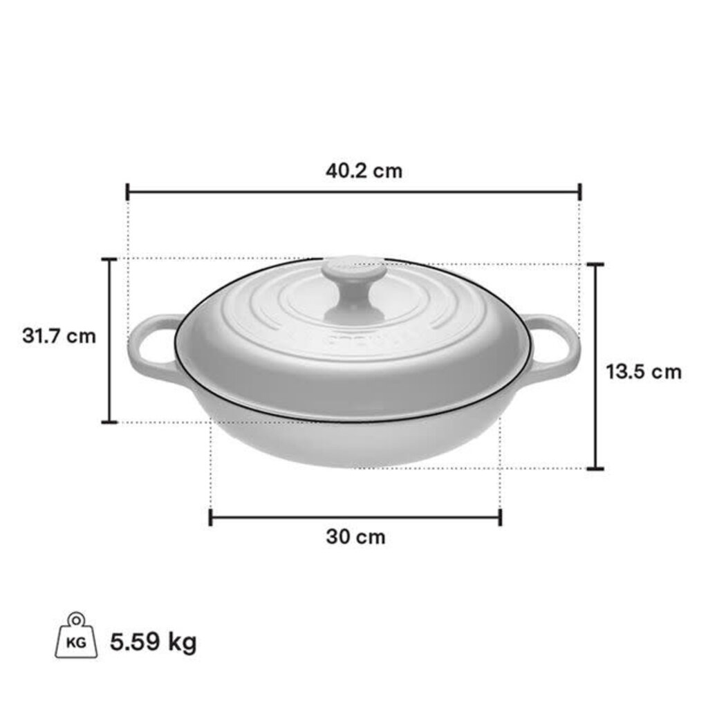 Le Creuset Braiser 3.5L 30cm - Bleu Riviera w/SLG Knob
