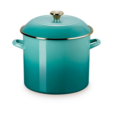 Le Creuset Stockpot 11.4L - Bleu Riviera w/ Gold Knob