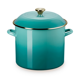 Le Creuset Stockpot 11.4L - Bleu Riviera w/ Gold Knob