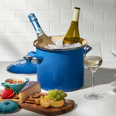 Le Creuset Stockpot 11.4L - Bleu Riviera w/ Gold Knob