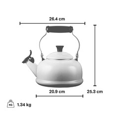 Le Creuset 1.6L Whistling Kettle Bleu Riviera w/Gold Knob