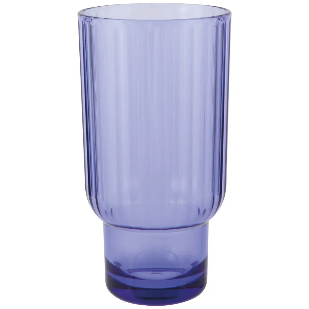 Now Designs Acrylic Fluted Highball Glass - Violet Blue