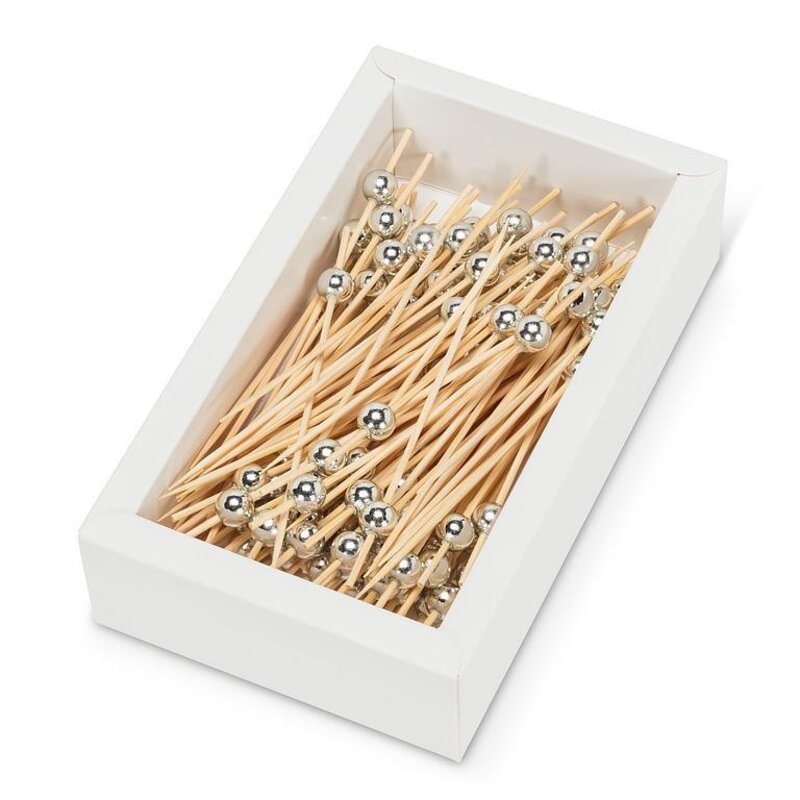 Abbott Silver Metallic Ball Party Picks
