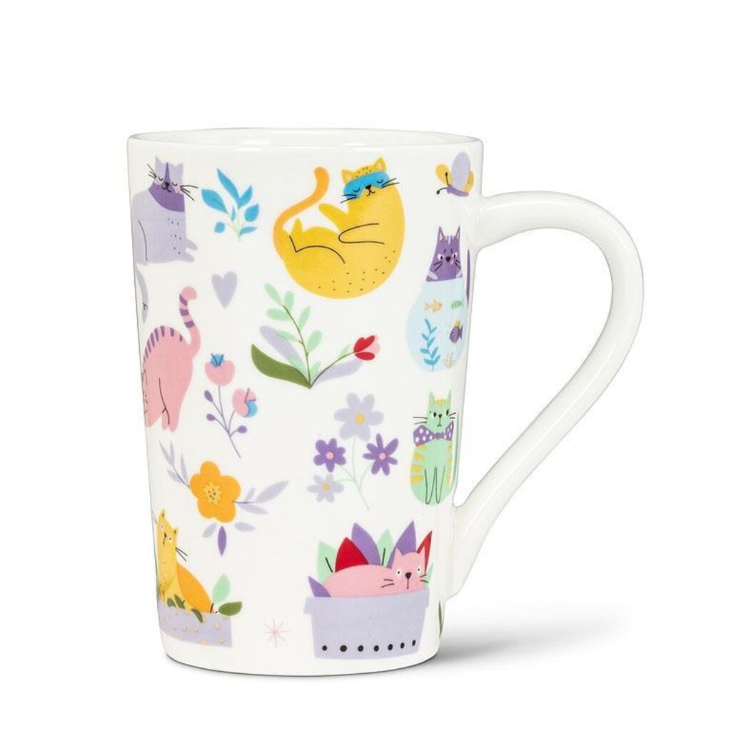 Abbott Cats & Flowers Tall Mug
