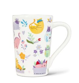 Abbott Cats & Flowers Tall Mug