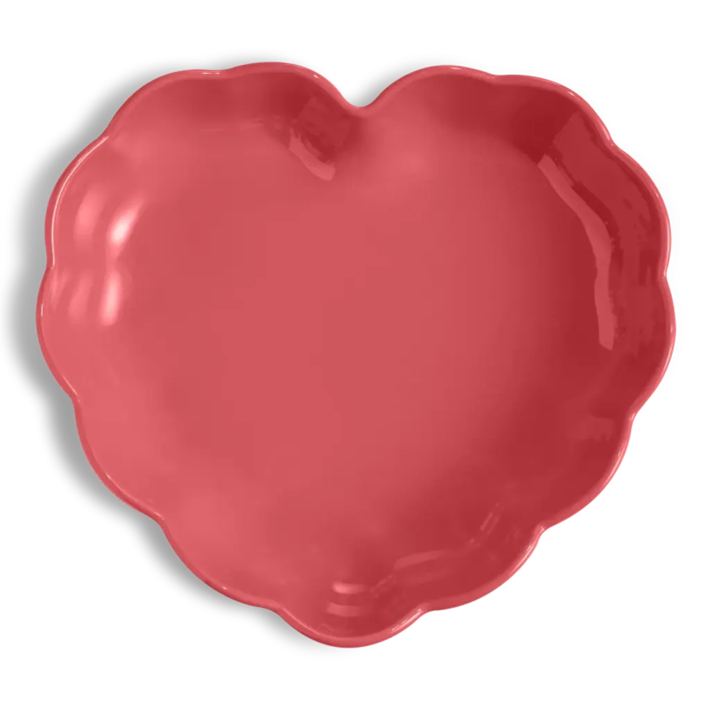 Emile Henry Madeleine Heart Shaped Dish- Rose Candy-10"x9.5"x2.5"