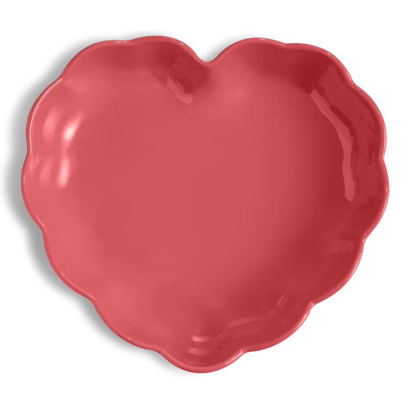 Emile Henry Madeleine Heart Shaped Dish- Rose Candy-10"x9.5"x2.5"