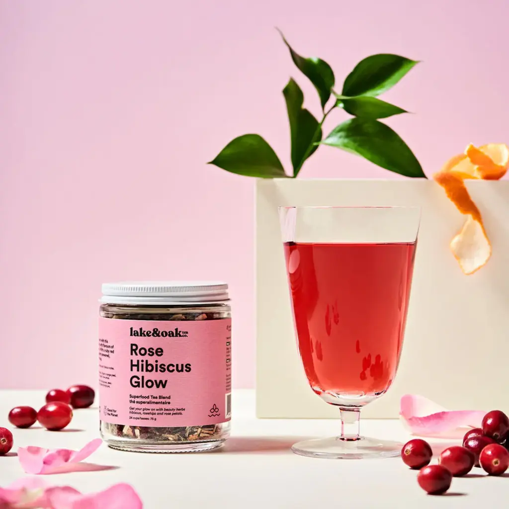 Lake & Oak Tea Co. Rose Hibiscus Glow - 75g - Superfood Tea Blend