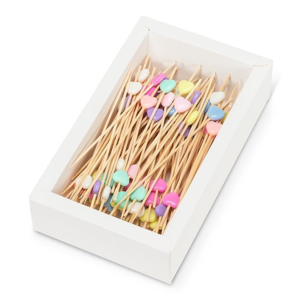 Abbott Pastel Heart Party Picks 100pc - 4.5" L