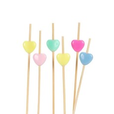 Abbott Pastel Heart Party Picks 100pc - 4.5" L