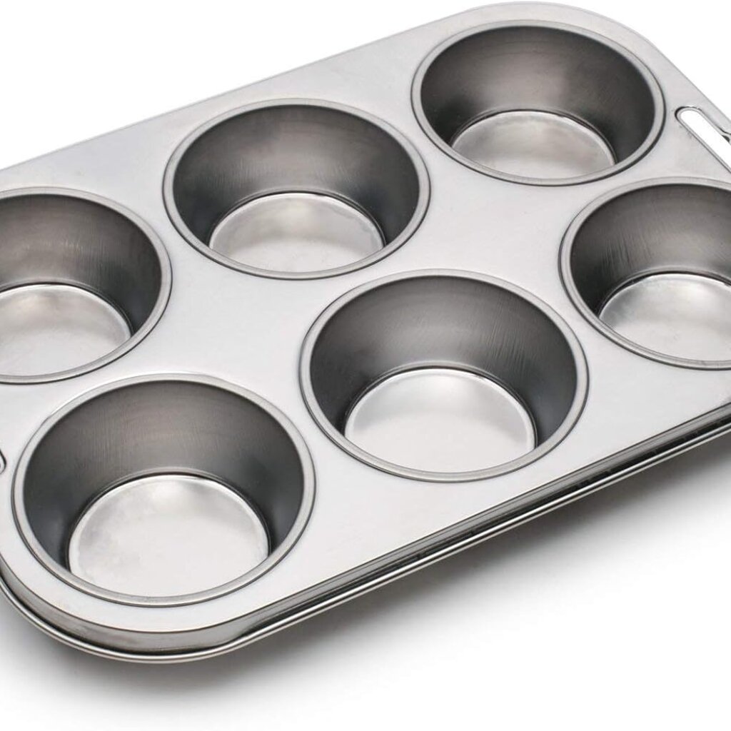 Fox Run Stainless Steel Giant Muffin Pan - 6 cup
