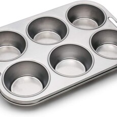 Fox Run Stainless Steel Giant Muffin Pan - 6 cup