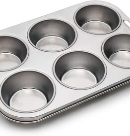 Fox Run Stainless Steel Giant Muffin Pan - 6 cup