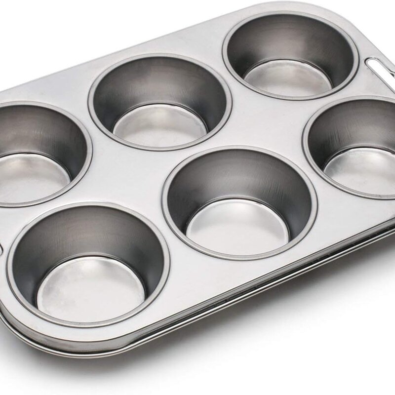 Fox Run Stainless Steel Giant Muffin Pan - 6 cup