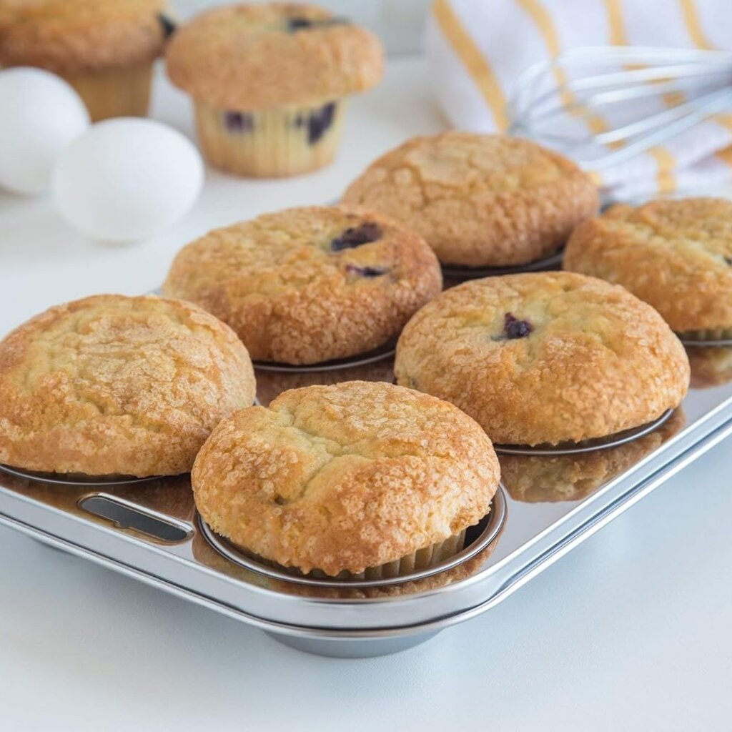 Fox Run Stainless Steel Giant Muffin Pan - 6 cup