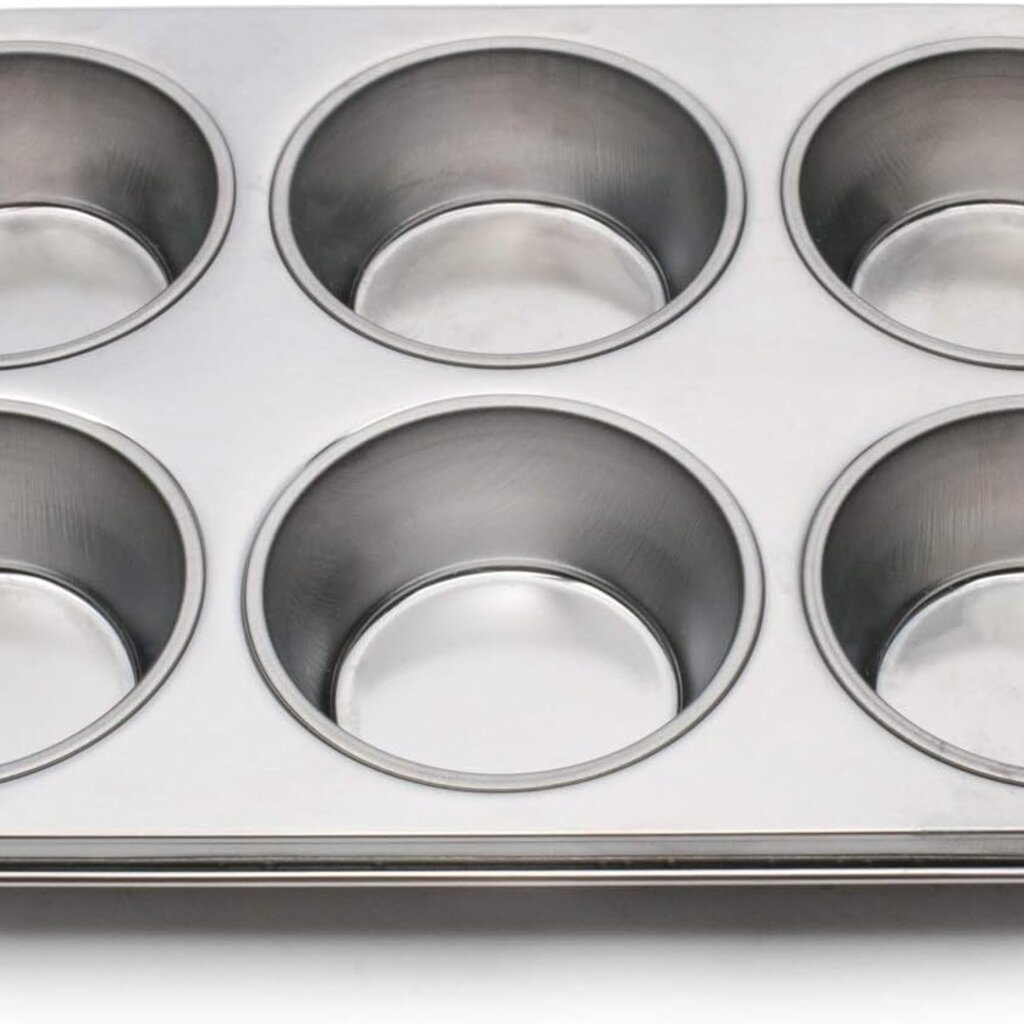 Fox Run Stainless Steel Giant Muffin Pan - 6 cup