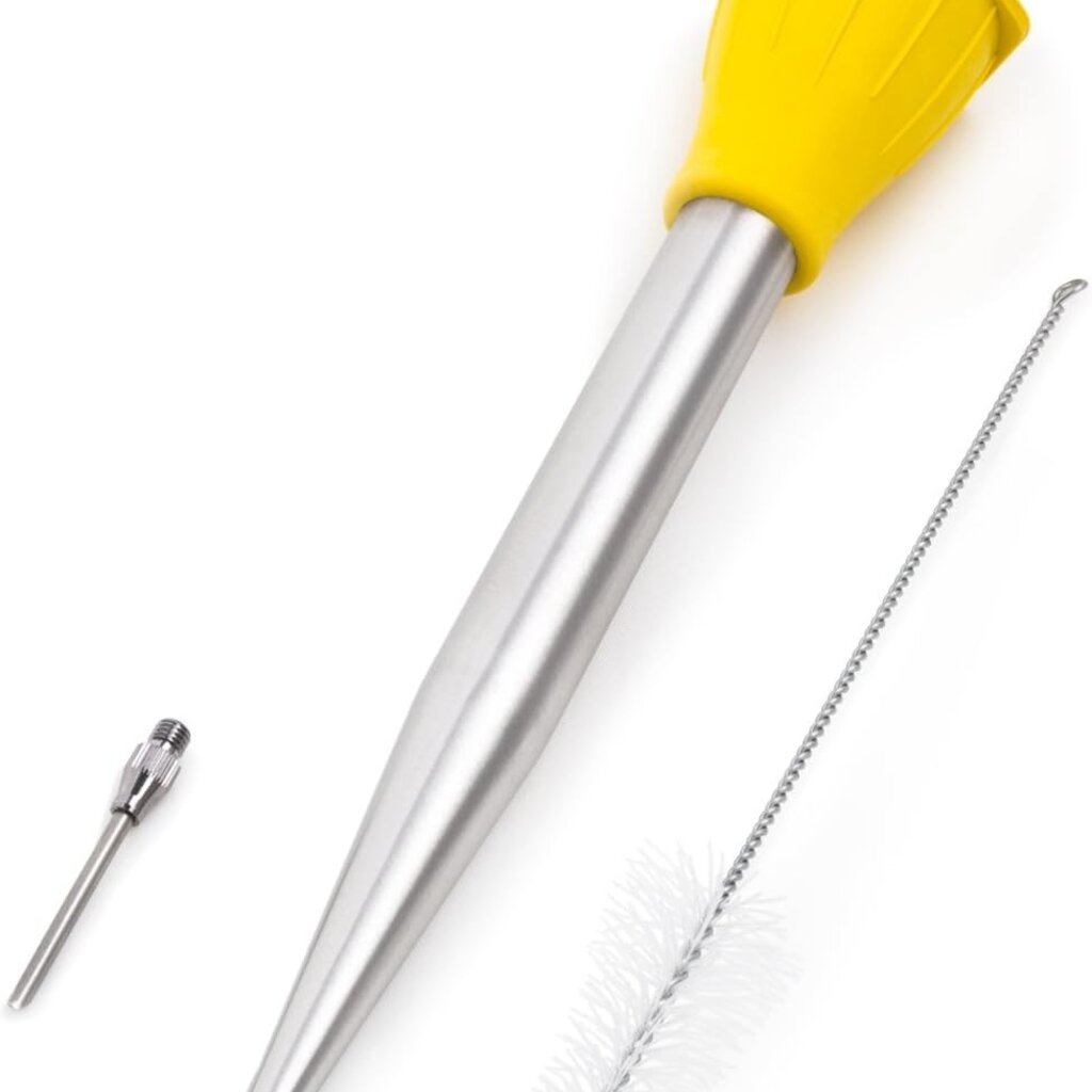 Fox Run 3pc. Stainless Steel Baster Set - Injector, Cleaning Brush & Rub Bulb