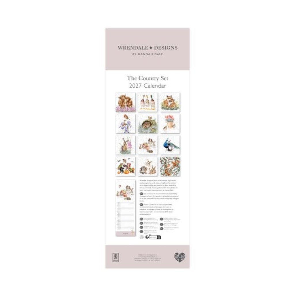 Wrendale Designs 'The Country Set'  Slim Calendar - 2027