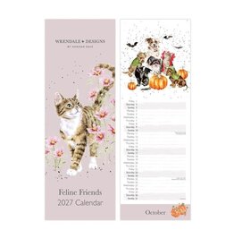 Wrendale Designs 2027 Slim Calendar - 'Feline Friends'
