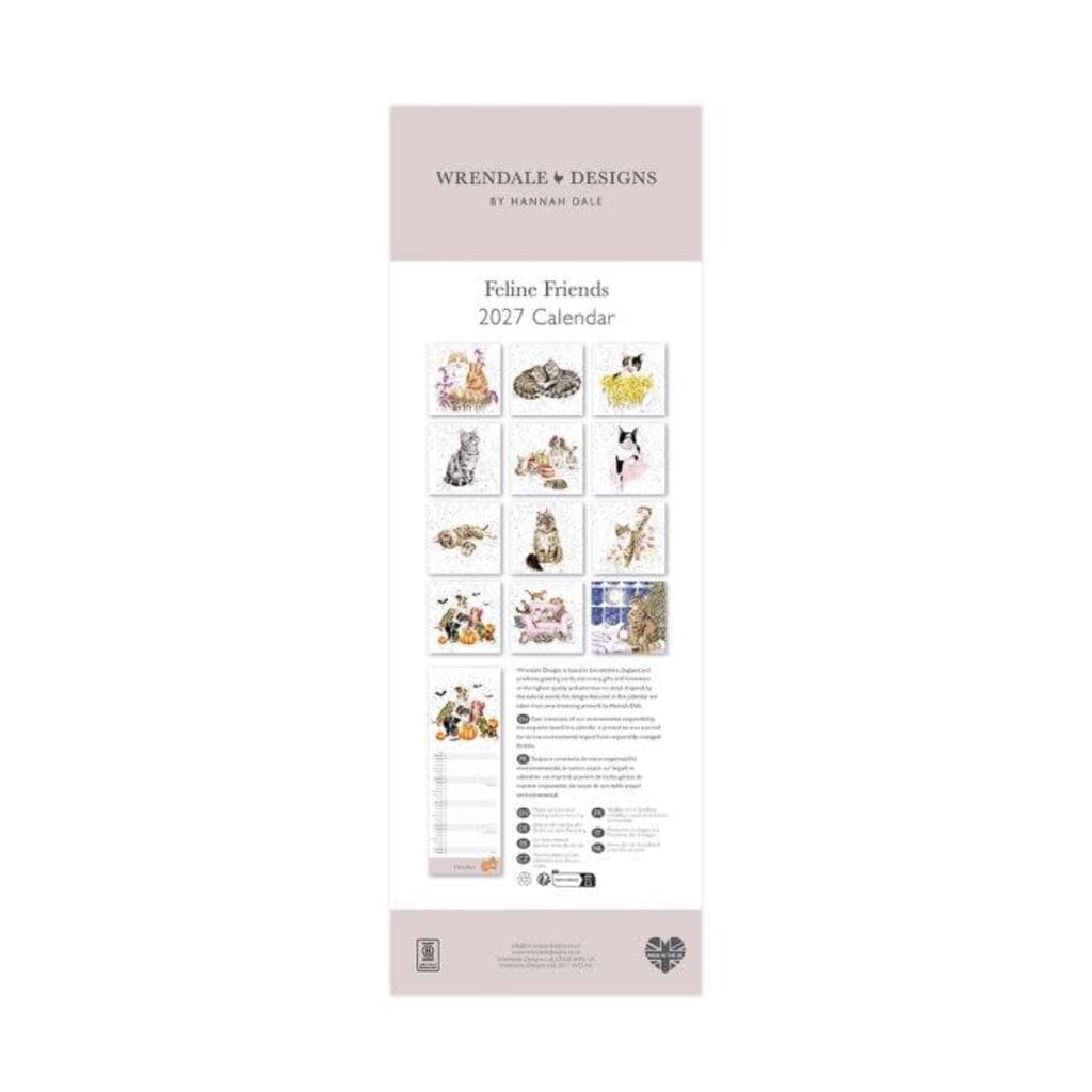 Wrendale Designs 2027 Slim Calendar - 'Feline Friends'