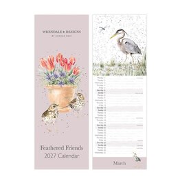 Wrendale Designs 'Feathered Friends' Slim Calendar - 2027